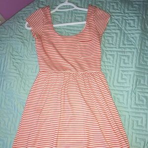 Orange & Cream Striped Dress